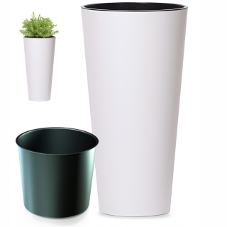 Kvetináč Prosperplast 20 cm x 20 x 38 cm priemer 20 cm plastový biely